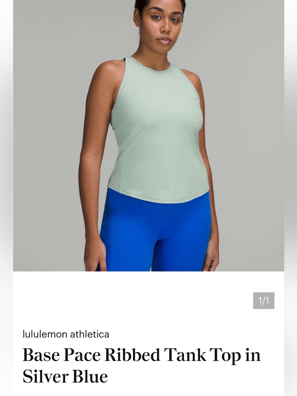 lululemon athletica Base Pace tank in silver blue